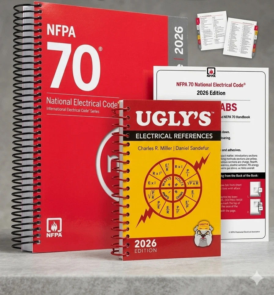 NFPA 70 2026 NEC Code Book + Ugly&rsquo;s Electrical Ref Spiral + Index TAB 2026 USA